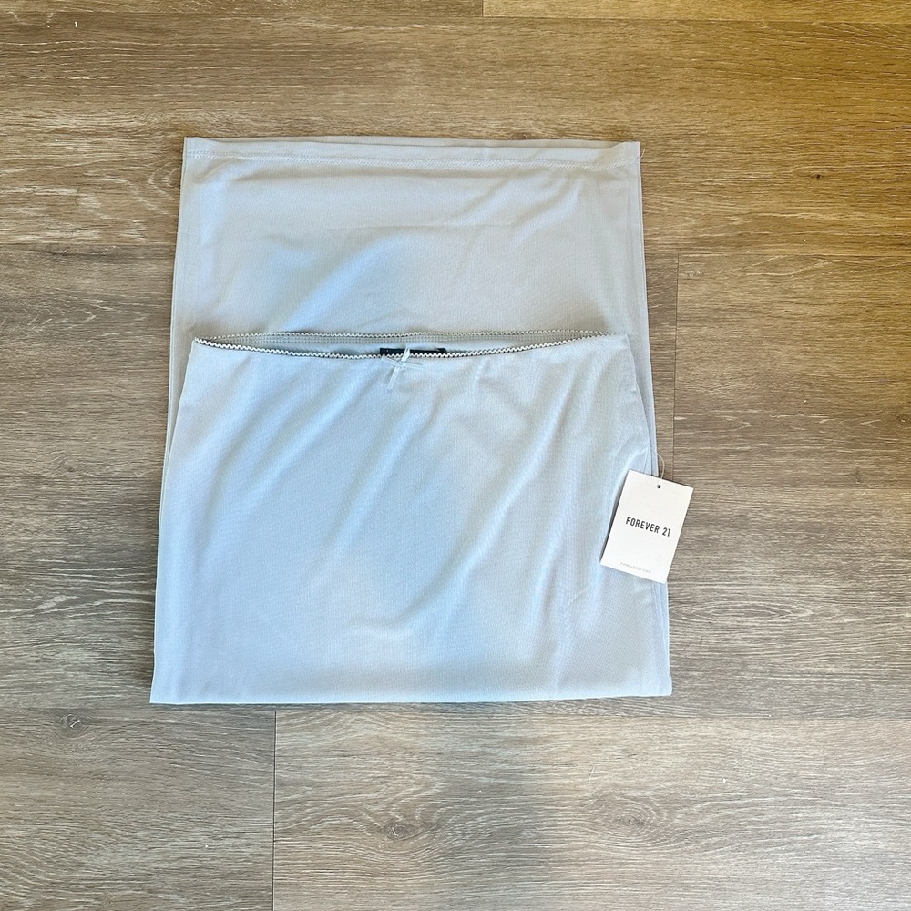 NWT Forever 21 light blue mesh midi skirt